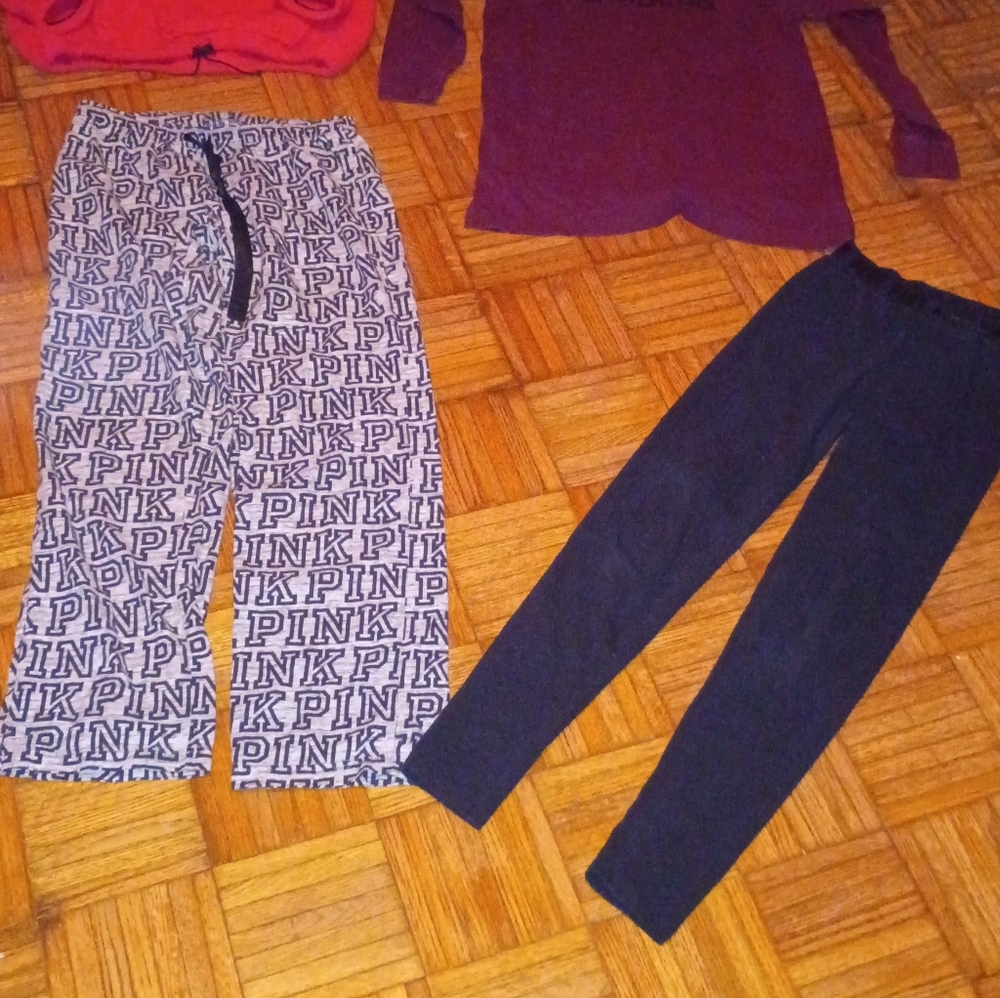 PINK Victoria's Secret Black and White Logo Joggers